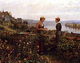 Daniel Ridgway Knight Famous Paintings - Gossiping